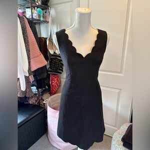 Lilly Pulitzer Black Scalloped Mini Dress